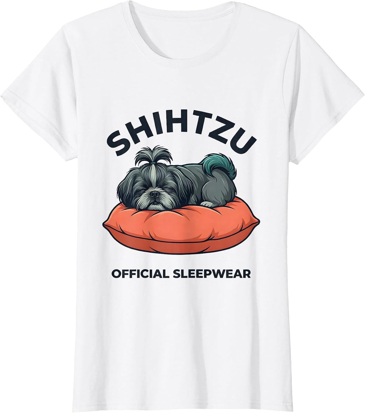 Shih Tzu Official Sleepwear Funny Dog Lover Loungewear T-Shirt - White