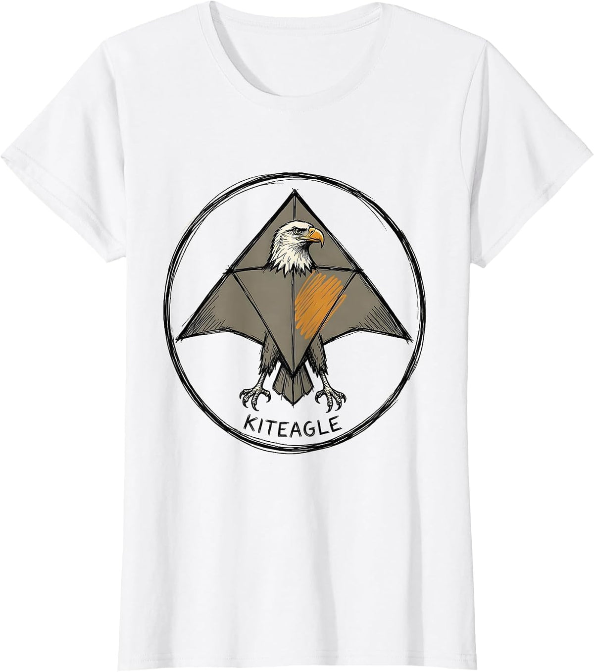 Kiteagle Hand Sketched Bird Pun Funny Math Teacher Humor T-Shirt - White
