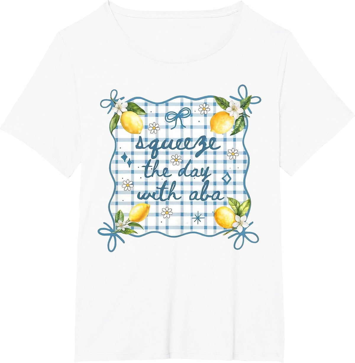 Lemon Floral ABA Summer Behavioral Therapist ABA RBT SPED T-Shirt - White