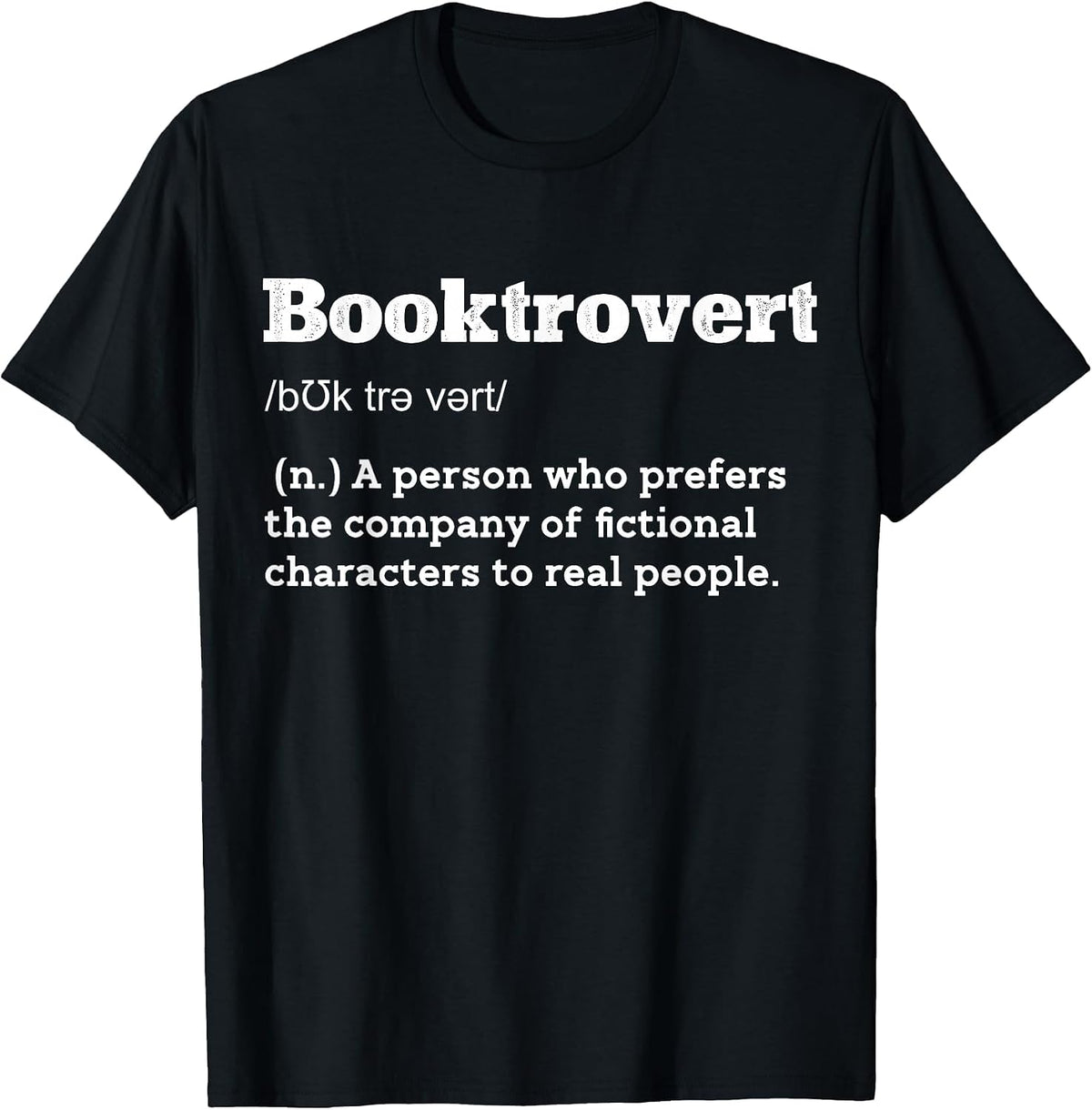 Booktrovert Definition Funny Book Lover Meaning Reader T-Shirt - Black