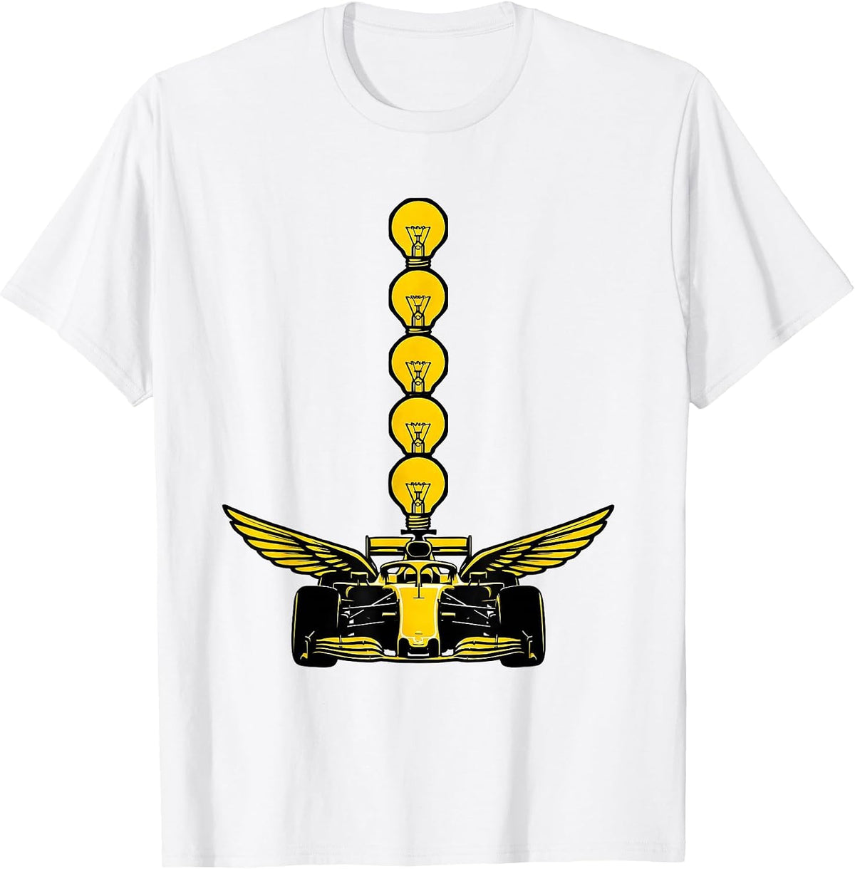 Men's Bulb Column Sprint Car RC Racing Humor T-Shirt - White
