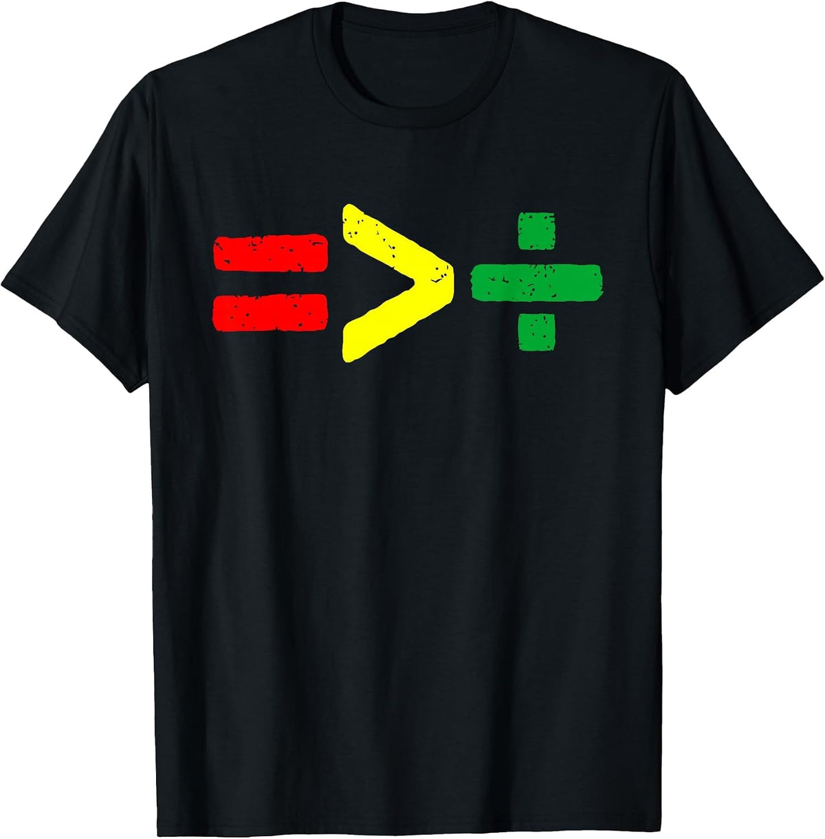 Juneteenth June 19th 1865 Equality is Greater Than Division T-Shirt - Black