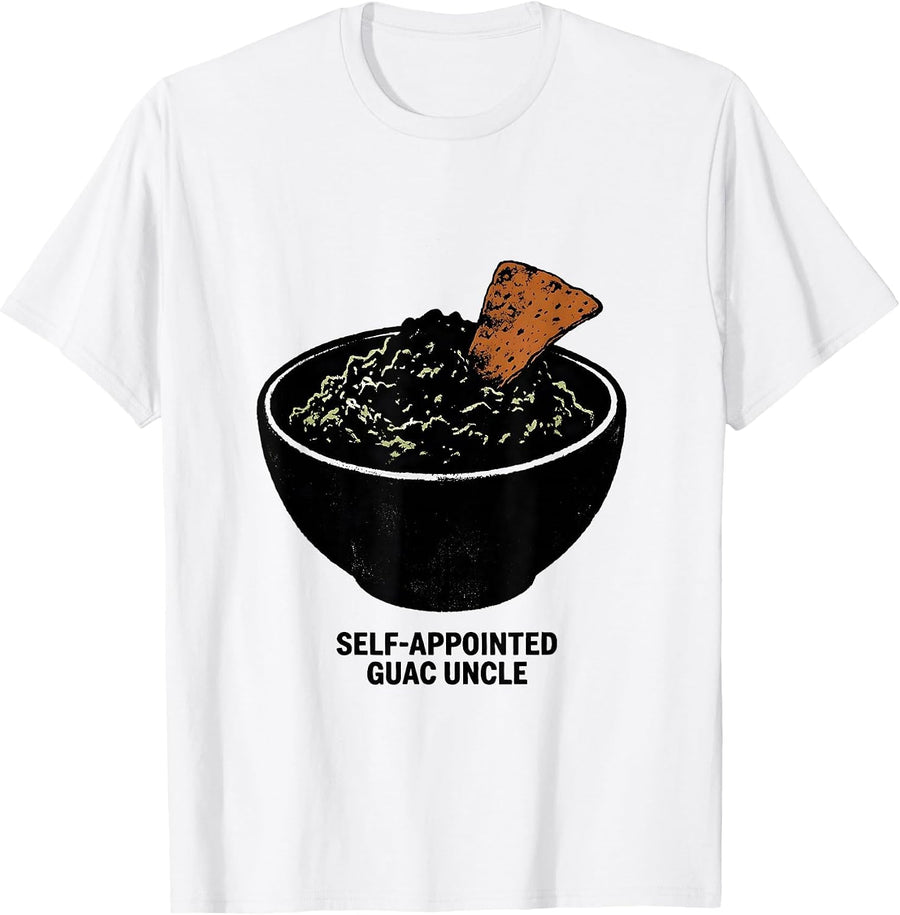Men's Self-Appointed Guac Uncle Funny Uncle Cinco De Mayo T-Shirt - White