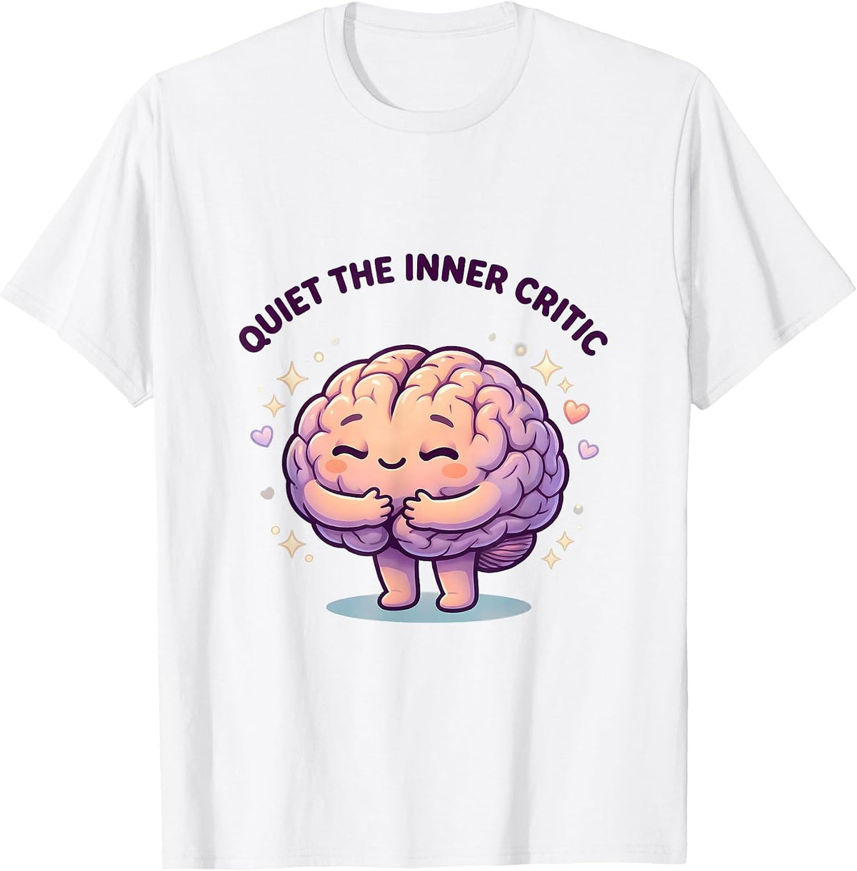 Men's Quiet the Inner Critic Mental Health Matters Design T-Shirt - White