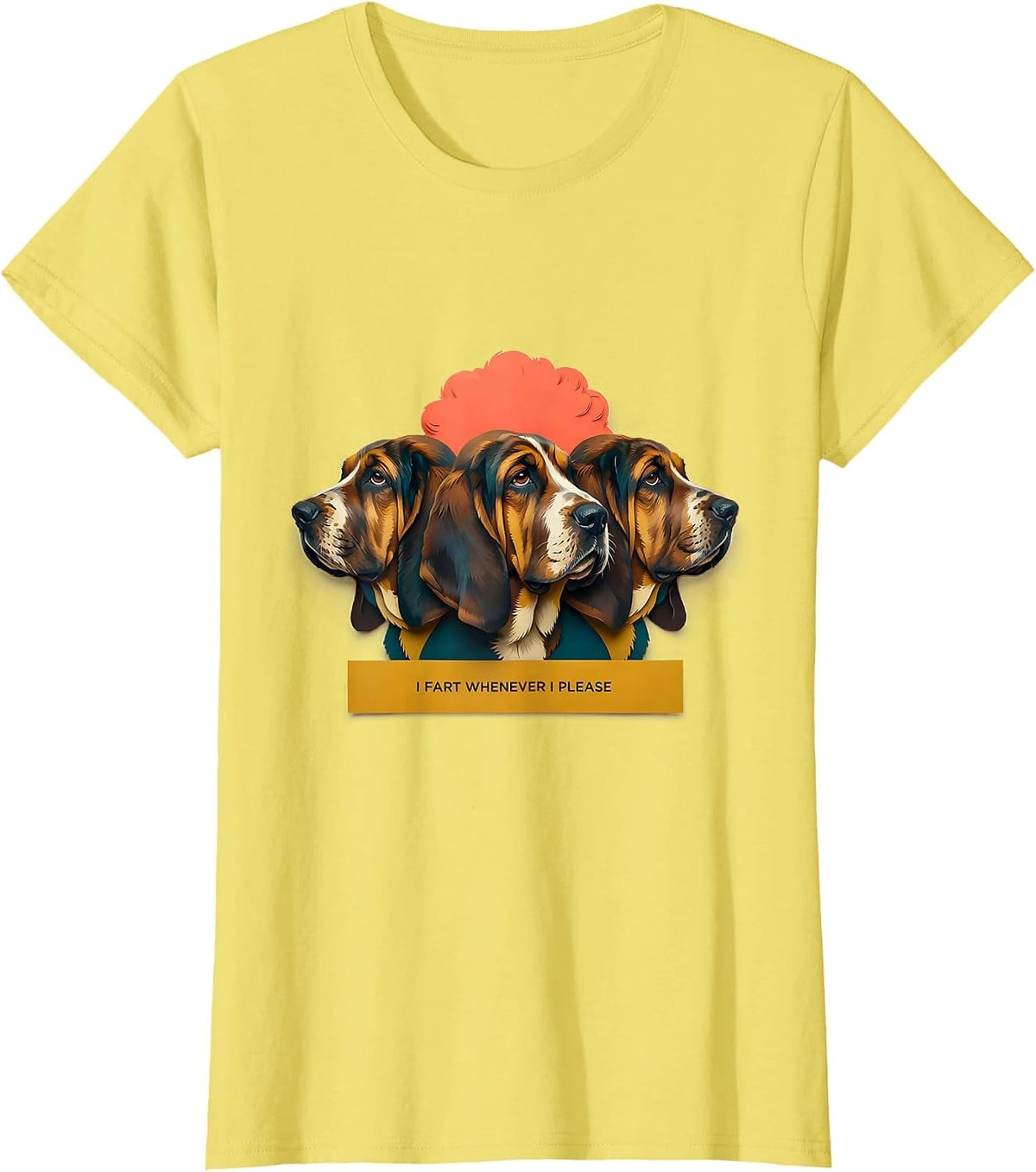 Women's I Fart Whenever I Please Funny Basset Hound Fart Joke Dad T-Shirt - Lemon Yellow