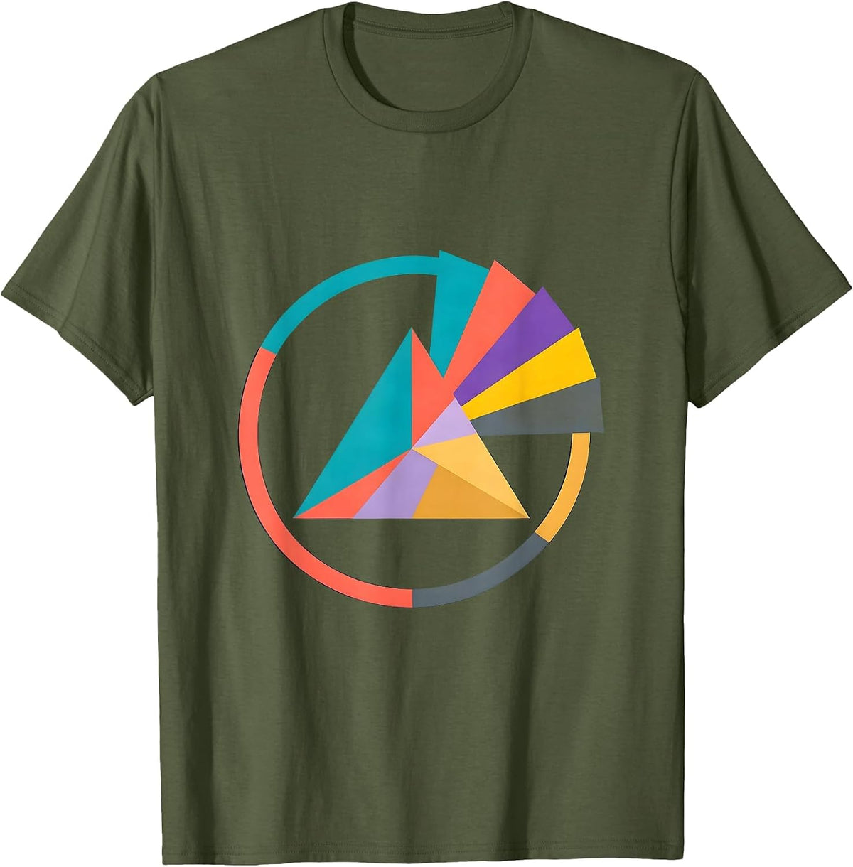 Neurodiversity Prism Infinite Spectrum Design T-Shirt - Olive Green
