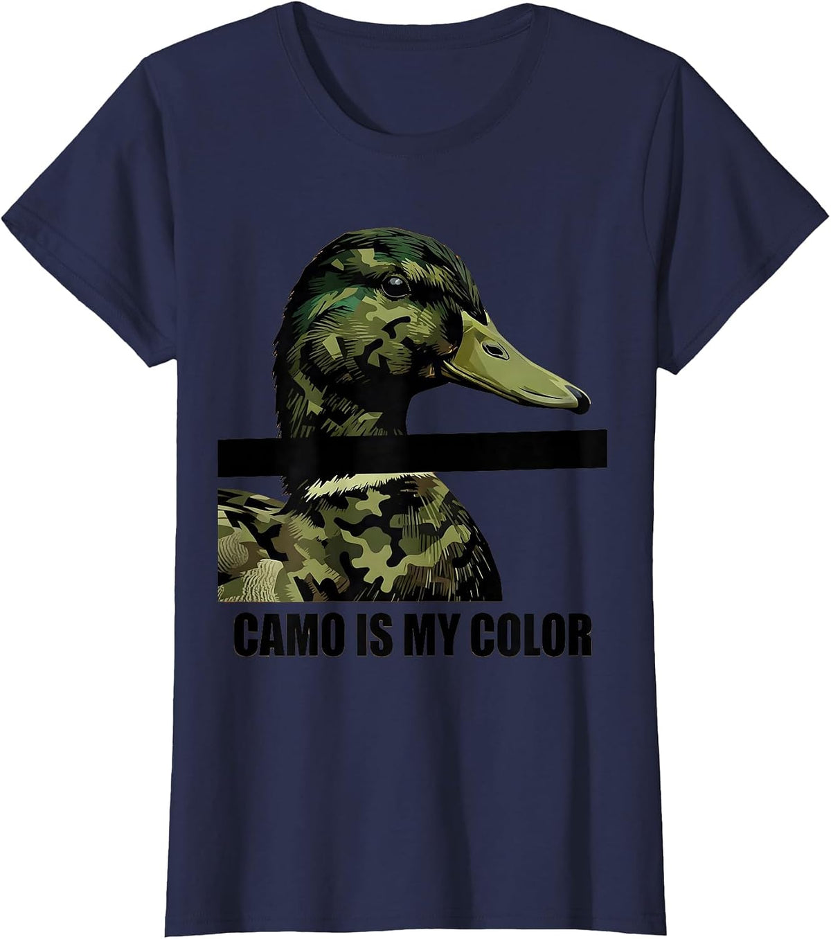 Women's Camo Is My Color Duck Hunting Design T-Shirt - Navy Blue