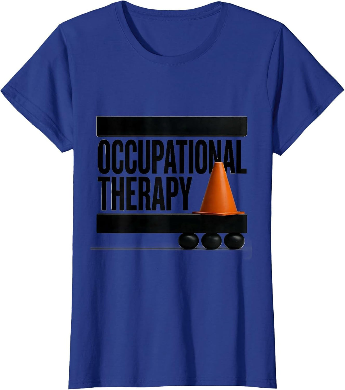 Women's Occupational Therapy Brutalist Graphic OT Therapist Work T-Shirt - Royal Blue