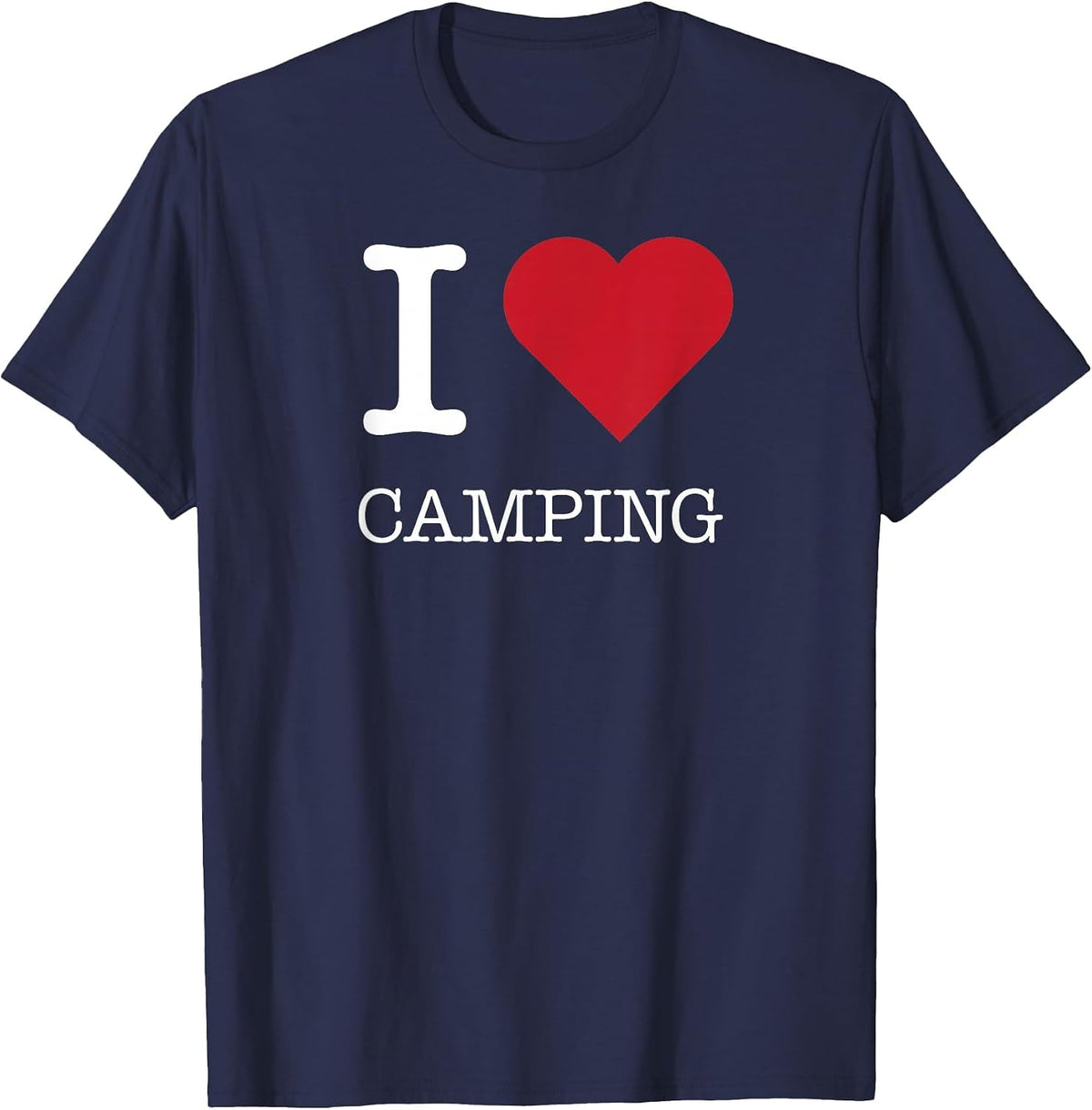 I Heart Camping, I Love Camping T-Shirt - Navy Blue