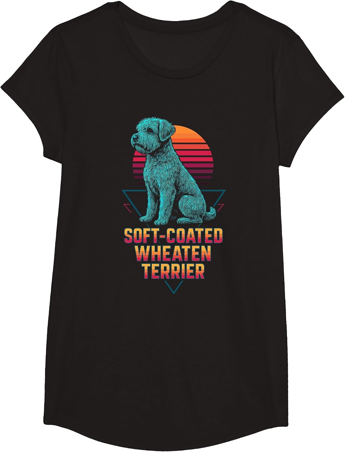 Retro Soft-Coated Wheaten Terrier T-Shirt - Girls Black