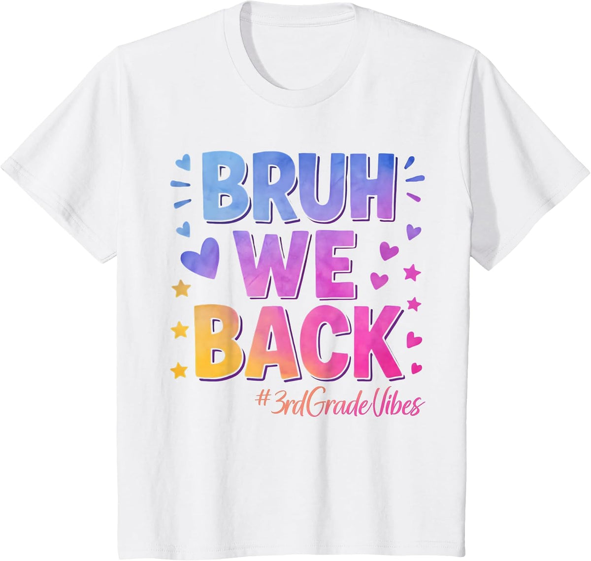 Bruh We Back Third Grade Vibes 1st Day of School 3rd Grade T-Shirt - White