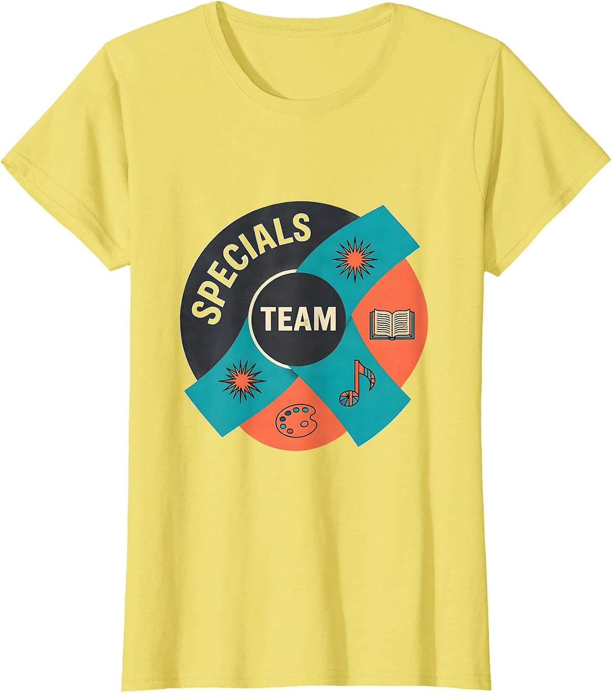 Specials Team Midcentury Modern Teacher Squad Appreciation T-Shirt - Lemon Yellow