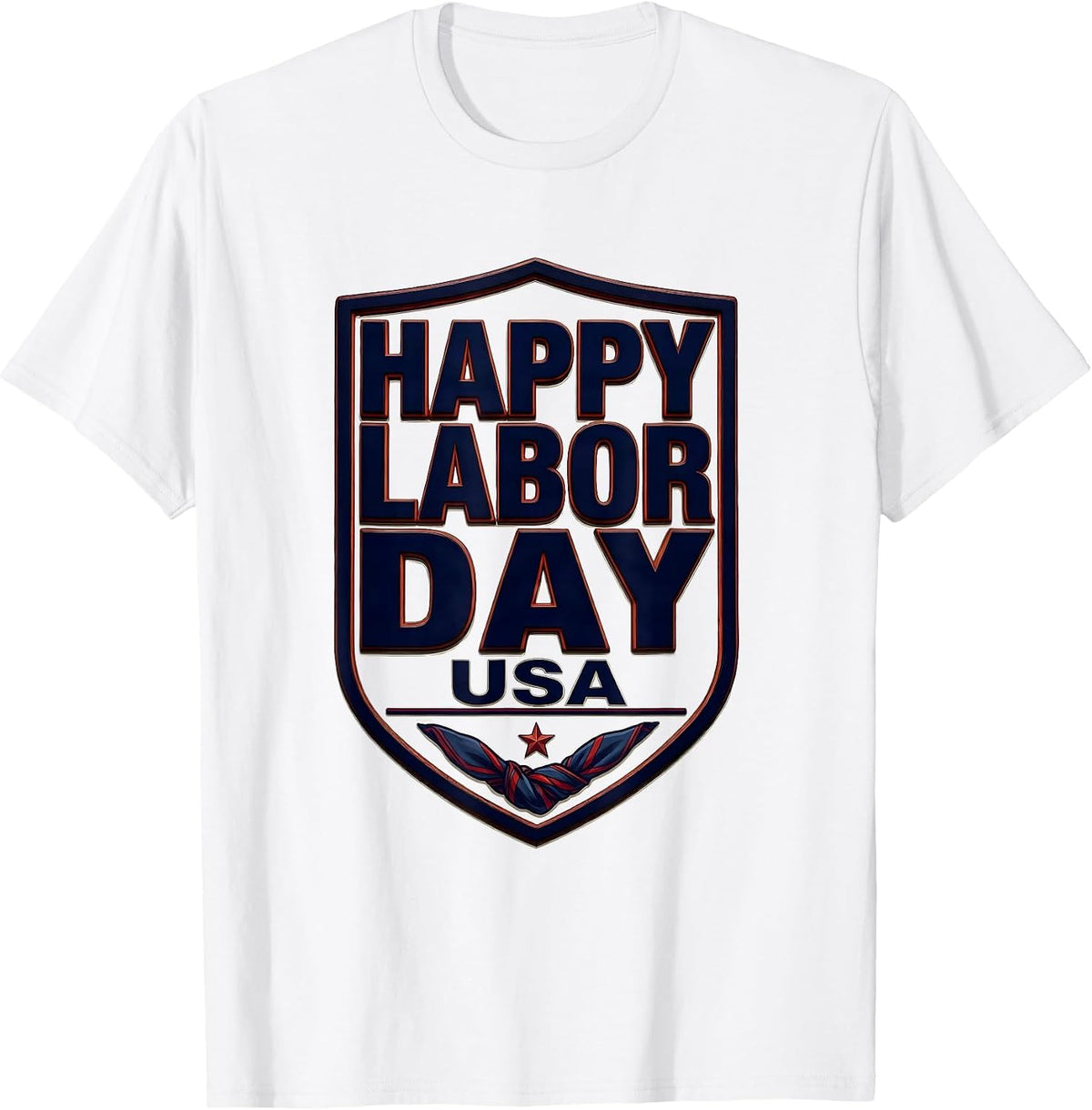 Men's Happy Labor Day, USA Patriotic Americana Tribute T-Shirt - White