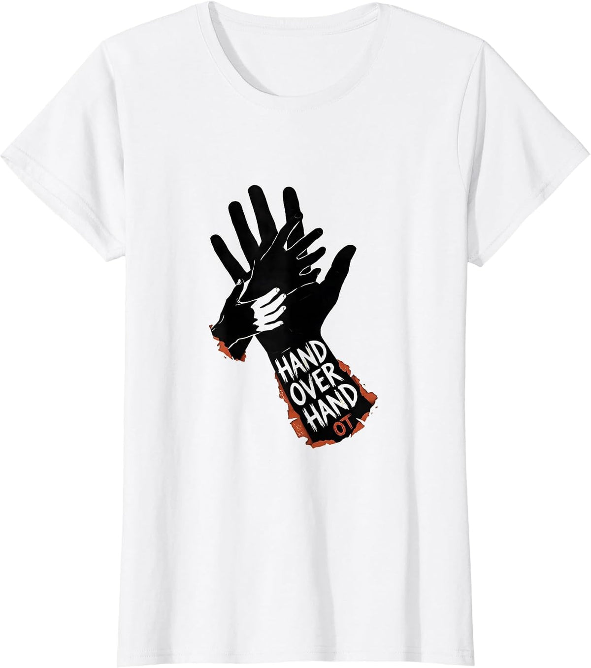 HAND OVER HAND, OT Occupational Therapy Valentine Candy T-Shirt - White