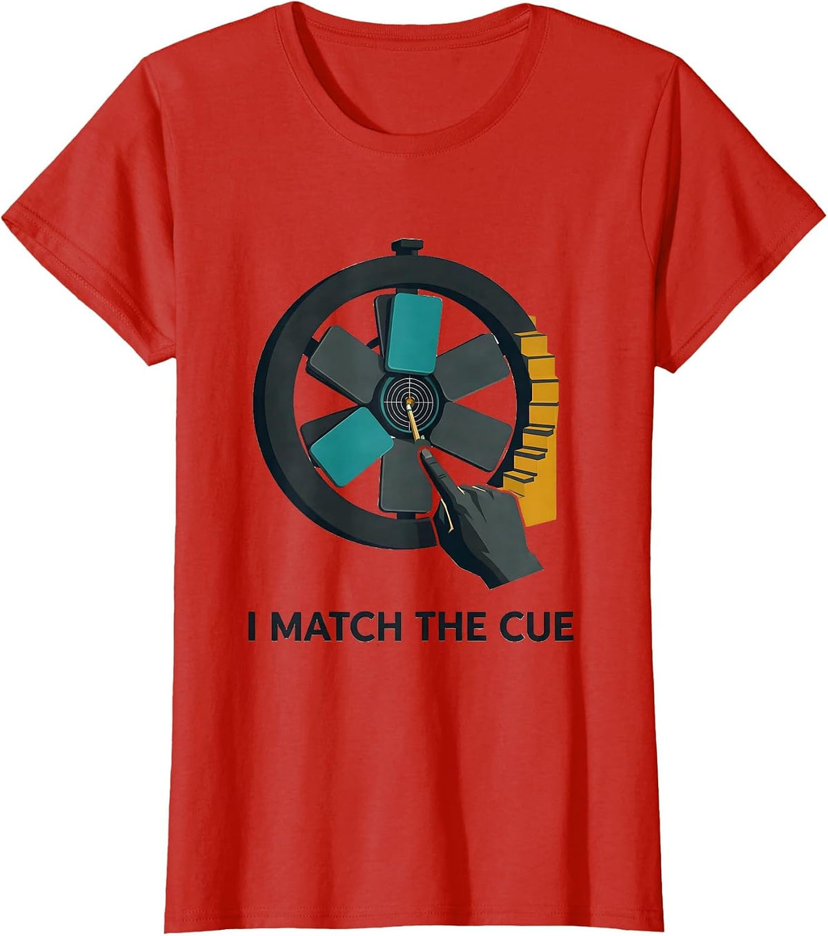 I Match The Cue Midcentury Modern Special Education Teacher T-Shirt - Red