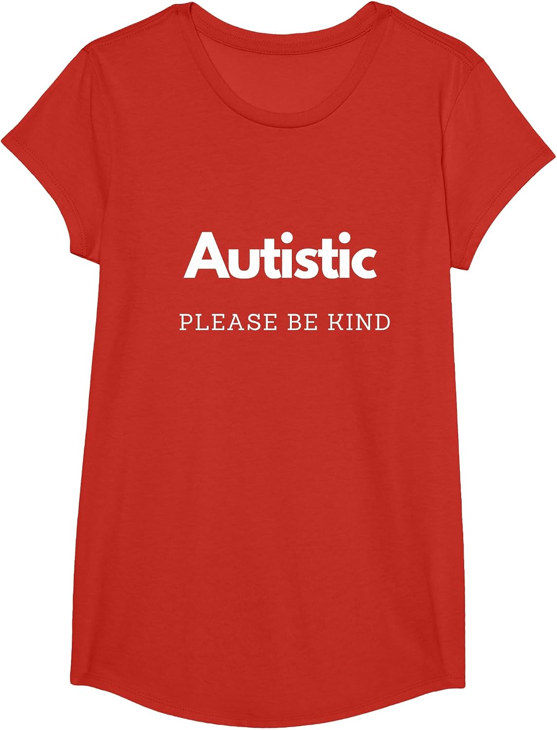 Autistic Autism Please Be Kind T-Shirt - Girls Red