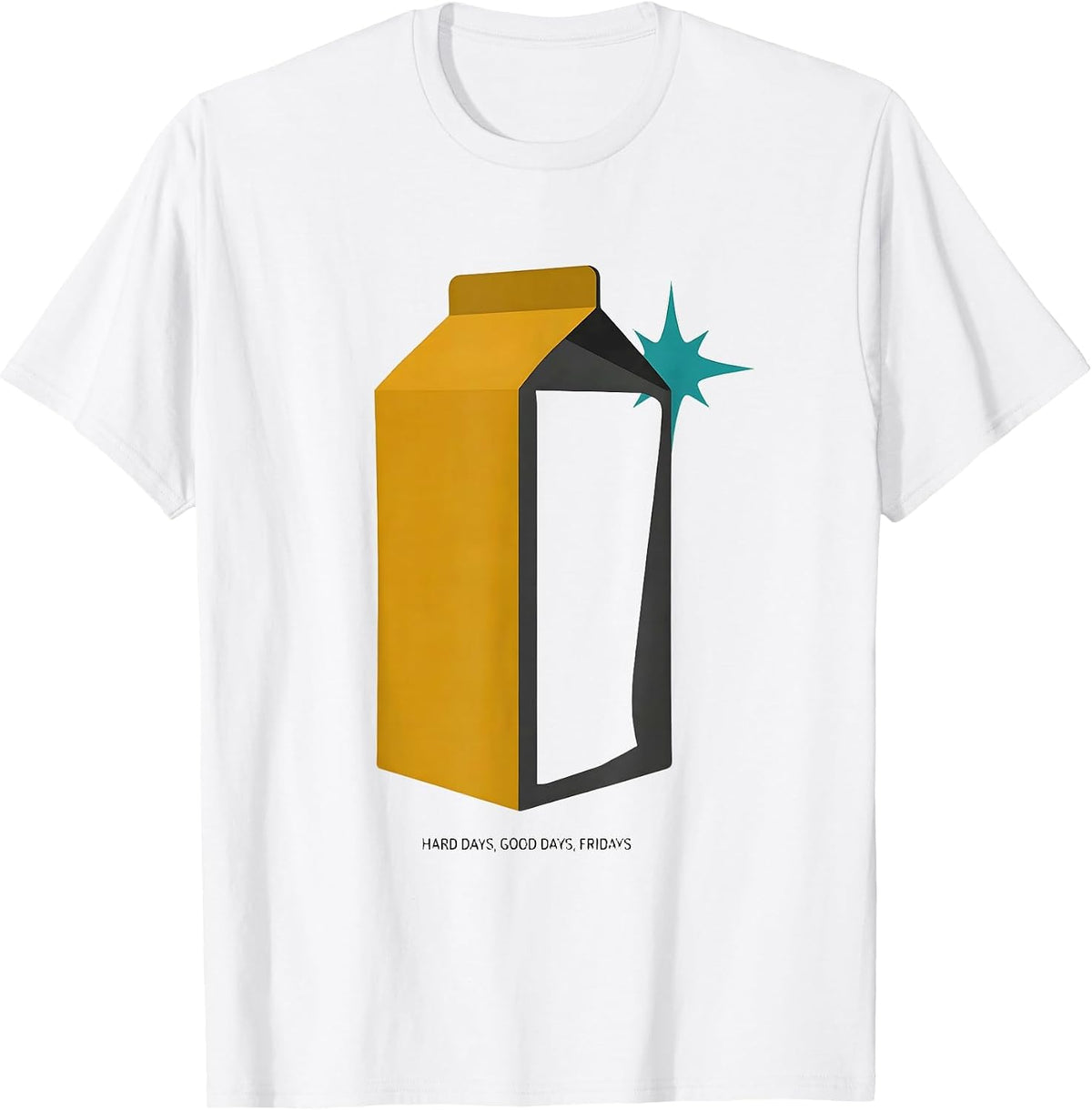Men's Hard Days, Good Days, Fridays Playful Cafeteria Crew Lunch T-Shirt - White