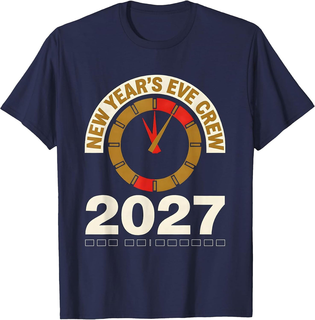 New Year's Eve Crew 2027 Family Matching Holiday Pajama T-Shirt - Navy Blue