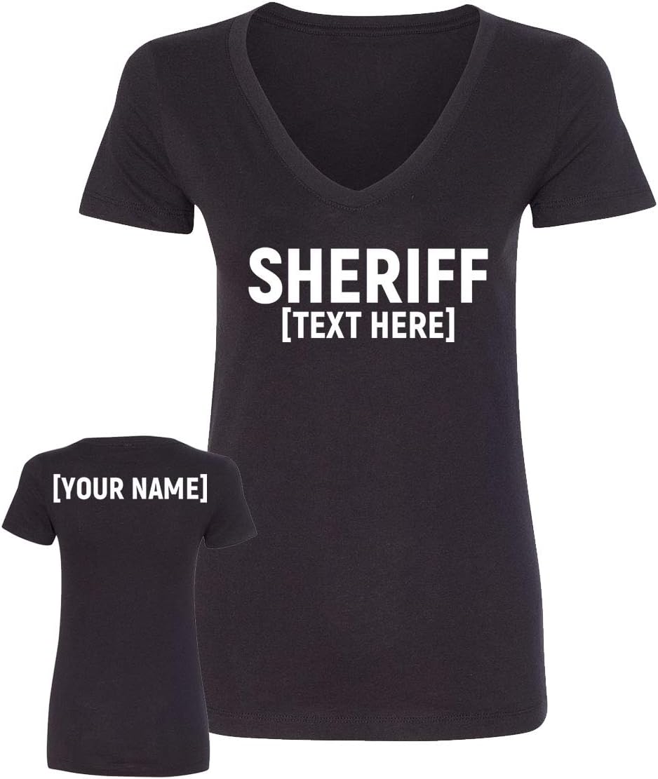 Custom Sheriff T Shirt - Law Enforcement Officer Tshirts - Deputy Uniform - V Neck