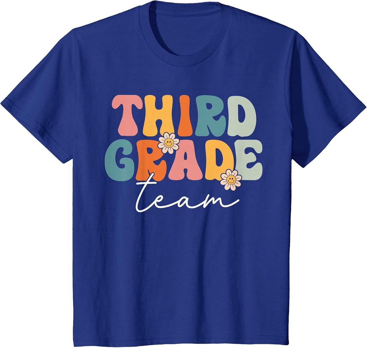 Third Grade Team Retro Groovy Back to School 3rd Grade T-Shirt - Royal Blue