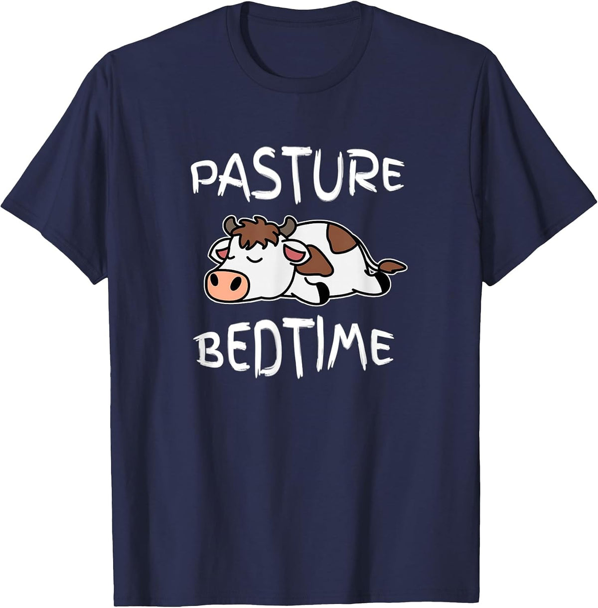 Cow Pasture Bedtime Pajama for Bedtime T-Shirt - Navy Blue