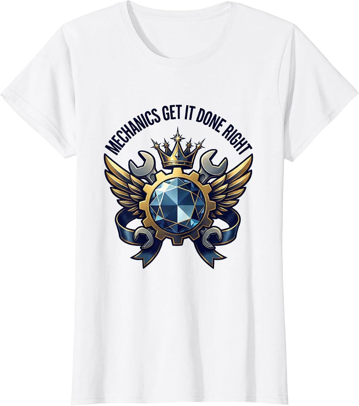 Mechanics Get It Done Right Garage Design T-Shirt - White