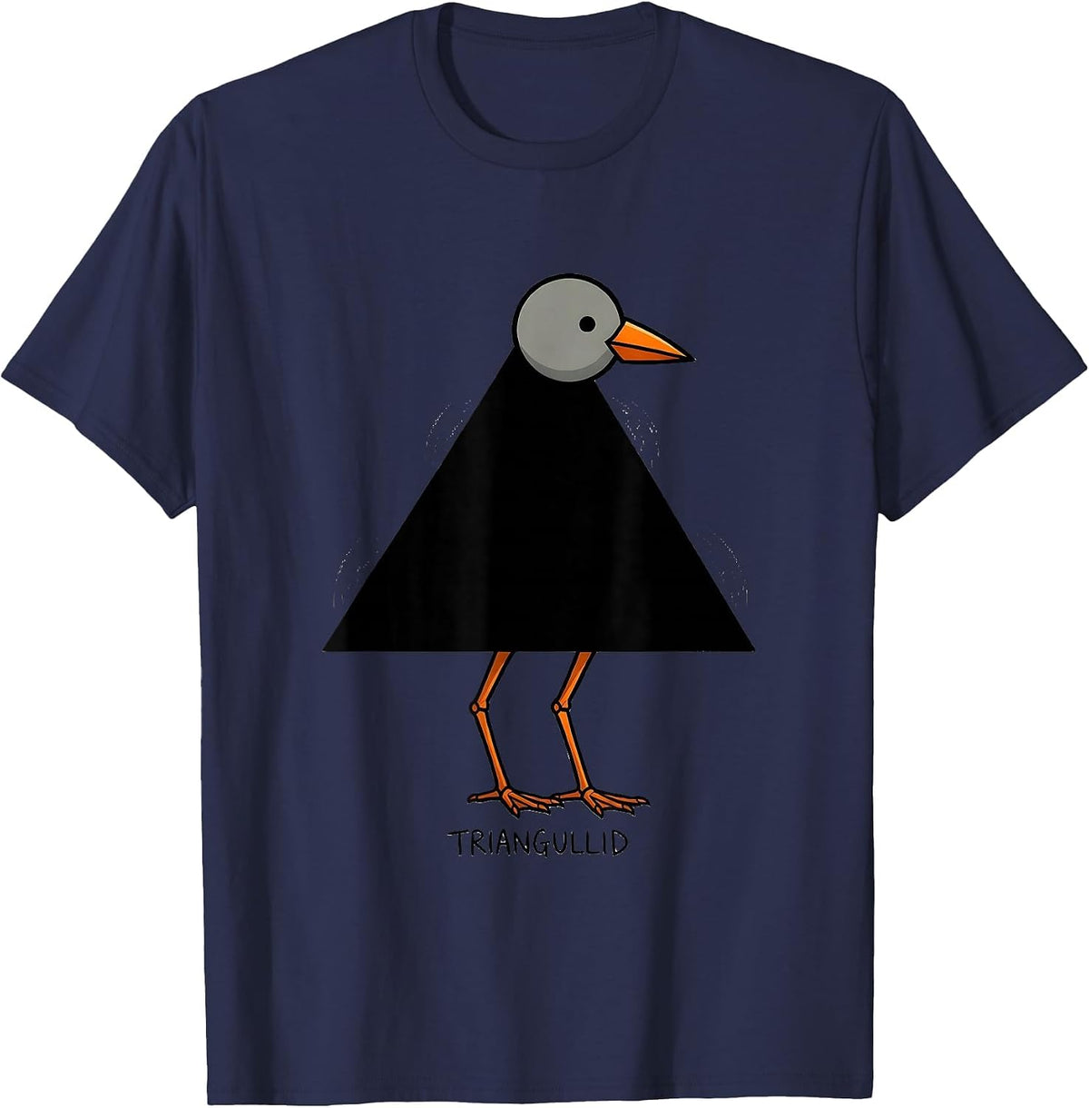 Triangullid Funny Geometric Bird Pun Math Teacher Humor T-Shirt - Navy Blue