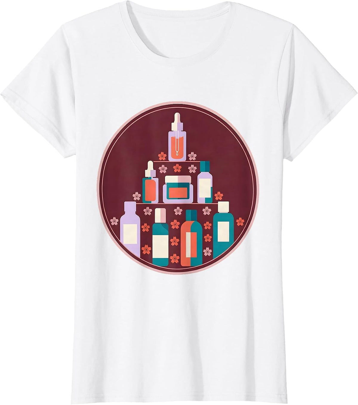 K-Beauty Skincare Pyramid Graphic Tee T-Shirt - White