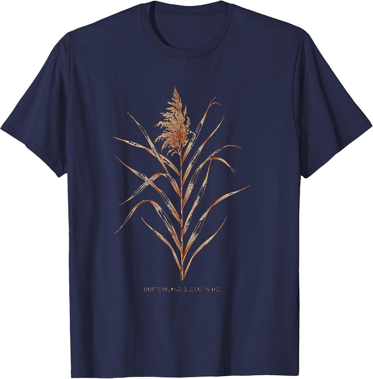 Men's Bottomland Blood In Me Camo Hunting Design T-Shirt - Navy Blue