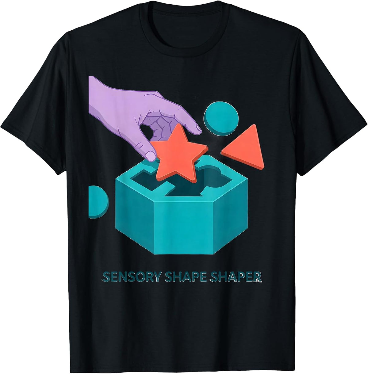Men's Sensory Shape Shaper Playful Occupational Therapy OT Student T-Shirt - Black