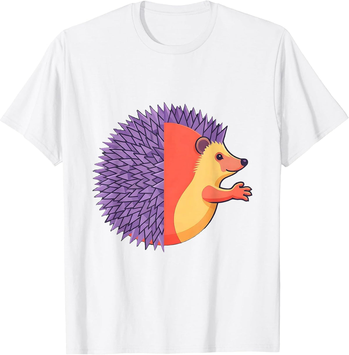 Men's Rounded Hedgehog Cute Animal Lover Gift for Kids T-Shirt - White