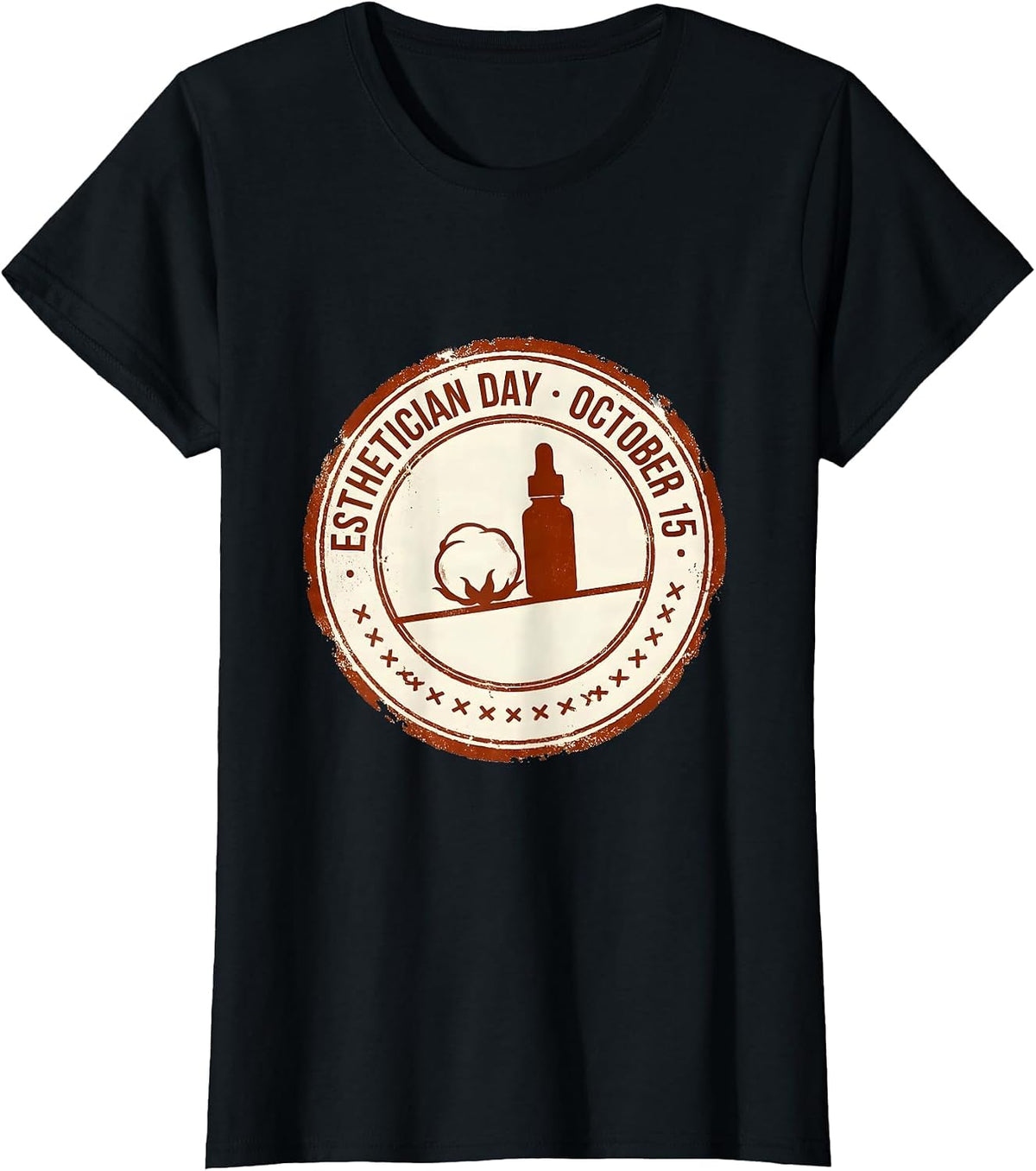 Esthetician Day October 15 Rubber Stamp Professional Gift T-Shirt - Black