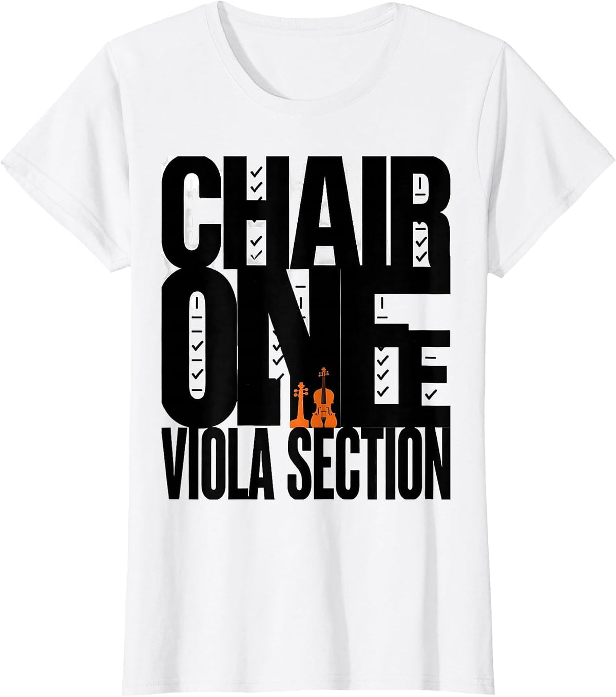 Chair One Viola Section Brutalist Graphic Halloween Ghost T-Shirt - White