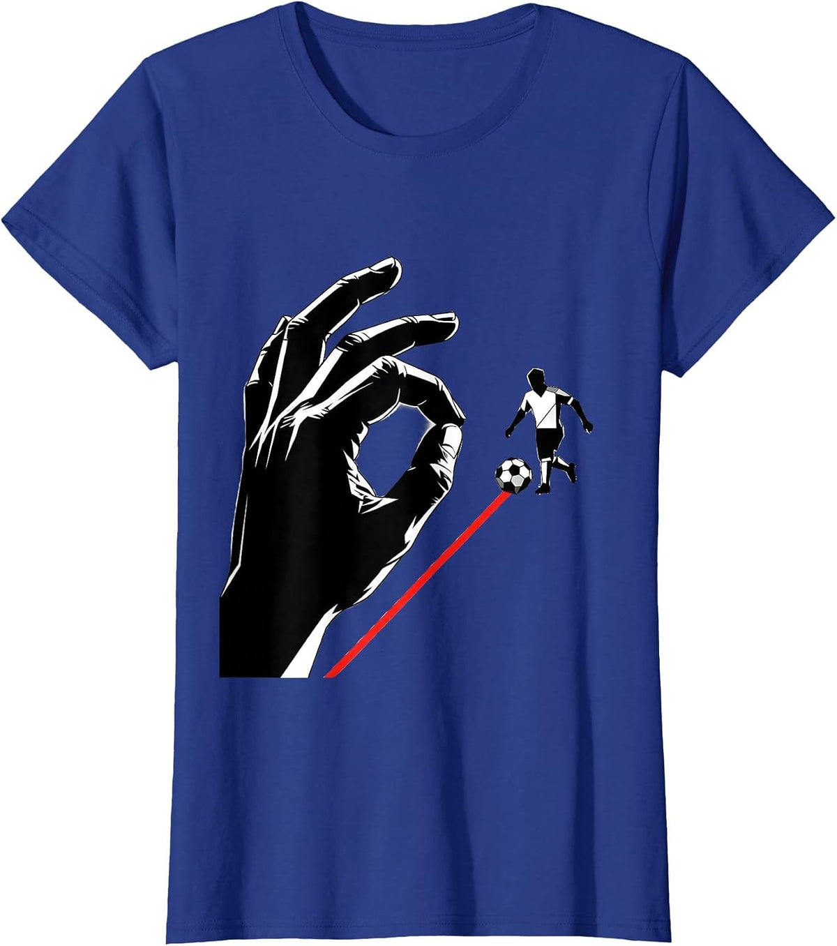 Women's Oversized Spectator Hand Soccer Fan Family Pride T-Shirt - Royal Blue