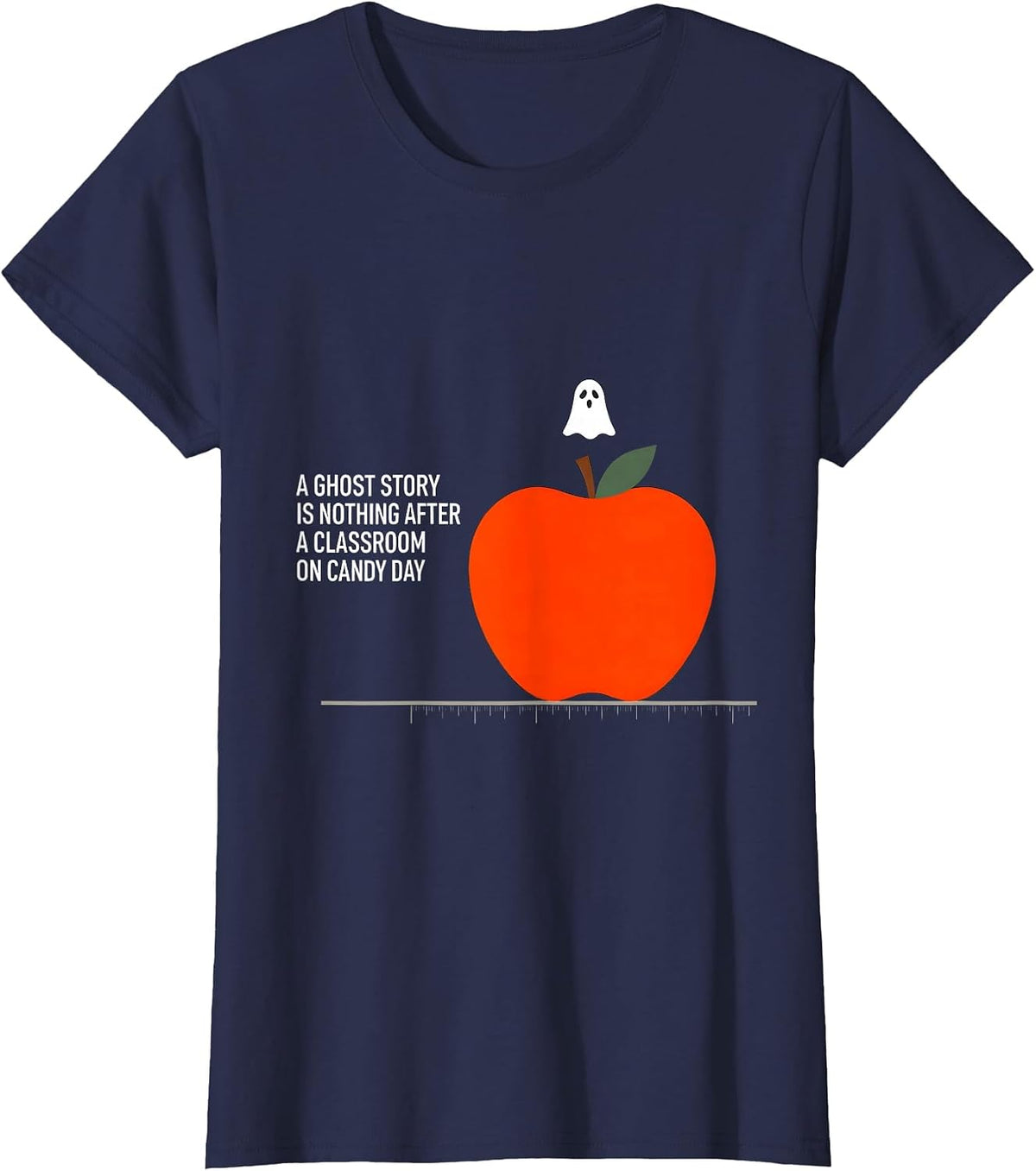 Women's A Ghost Story Is Nothing After A Classroom On Candy Day T-Shirt - Navy Blue