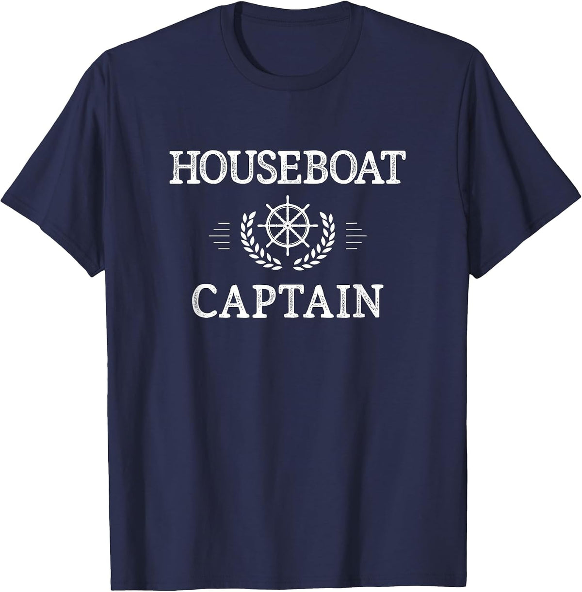 Houseboat Captain - Vintage Style - T-Shirt - Navy Blue