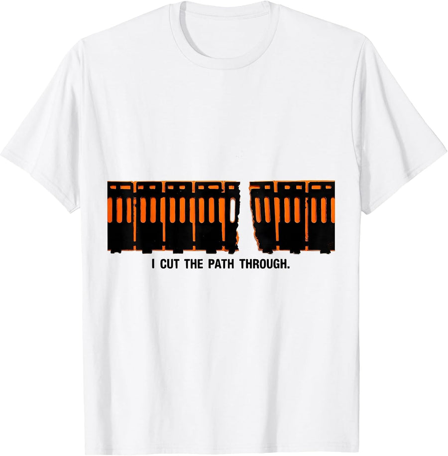 Men's I Cut The Path Through Stencil Graphic Special Education T-Shirt - White