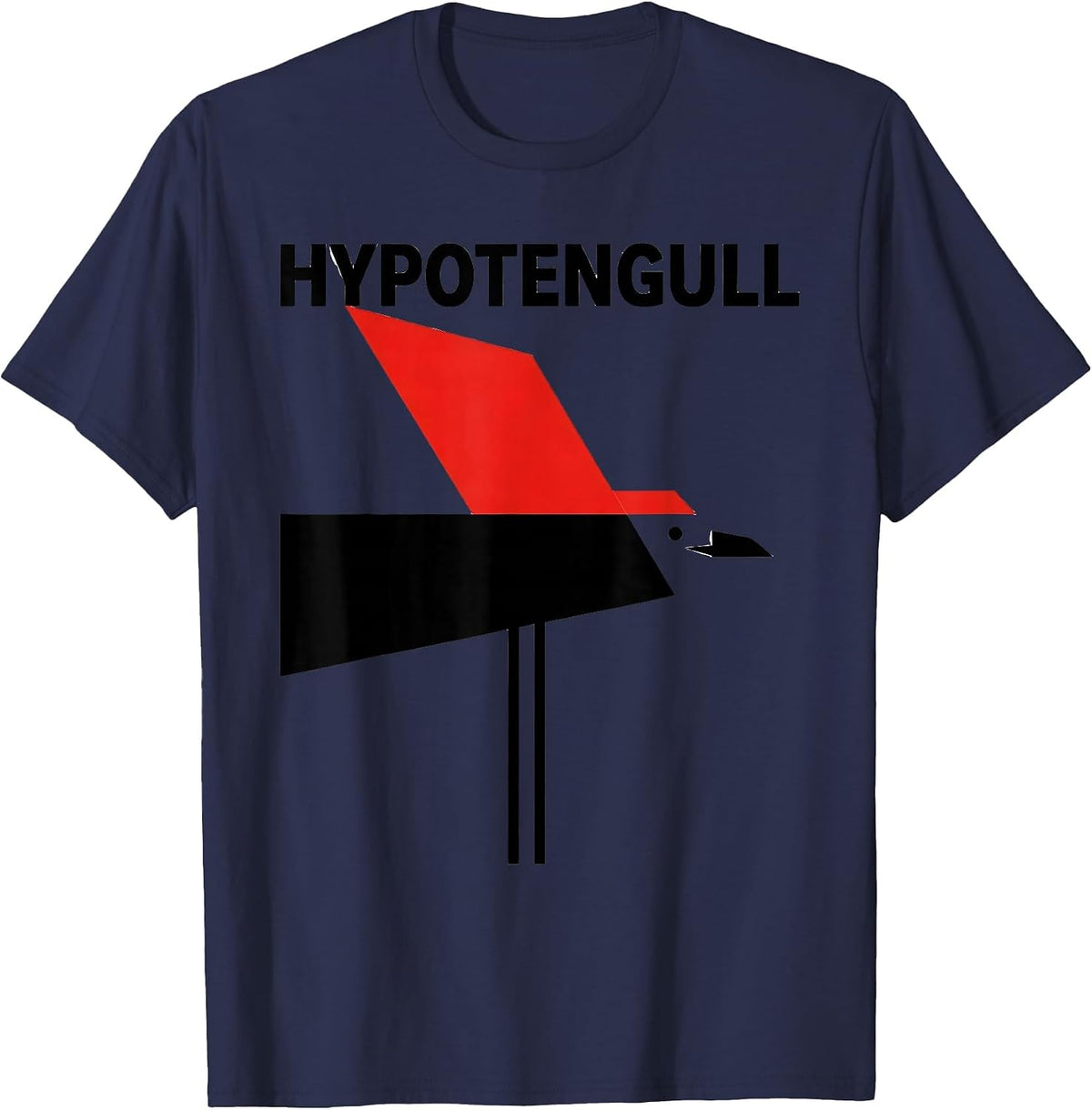 Hypotengull Funny Bird Pun Math Teacher Geometry Humor T-Shirt - Navy Blue