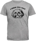 I Shih Tzu Not Heather Grey Adult T-Shirt - Grey