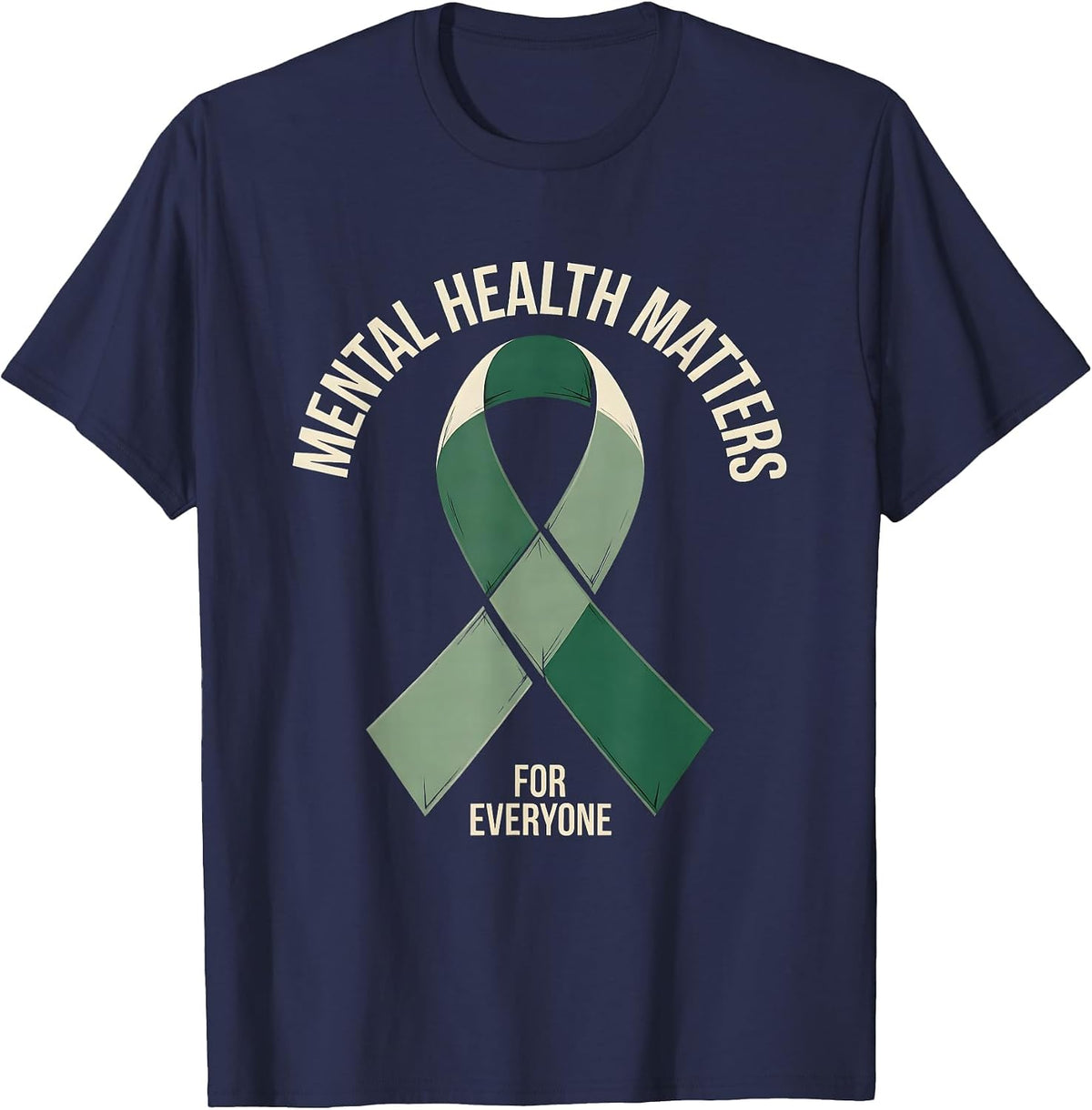 Mental Health Matters For Everyone Minimalist Awareness T-Shirt - Navy Blue