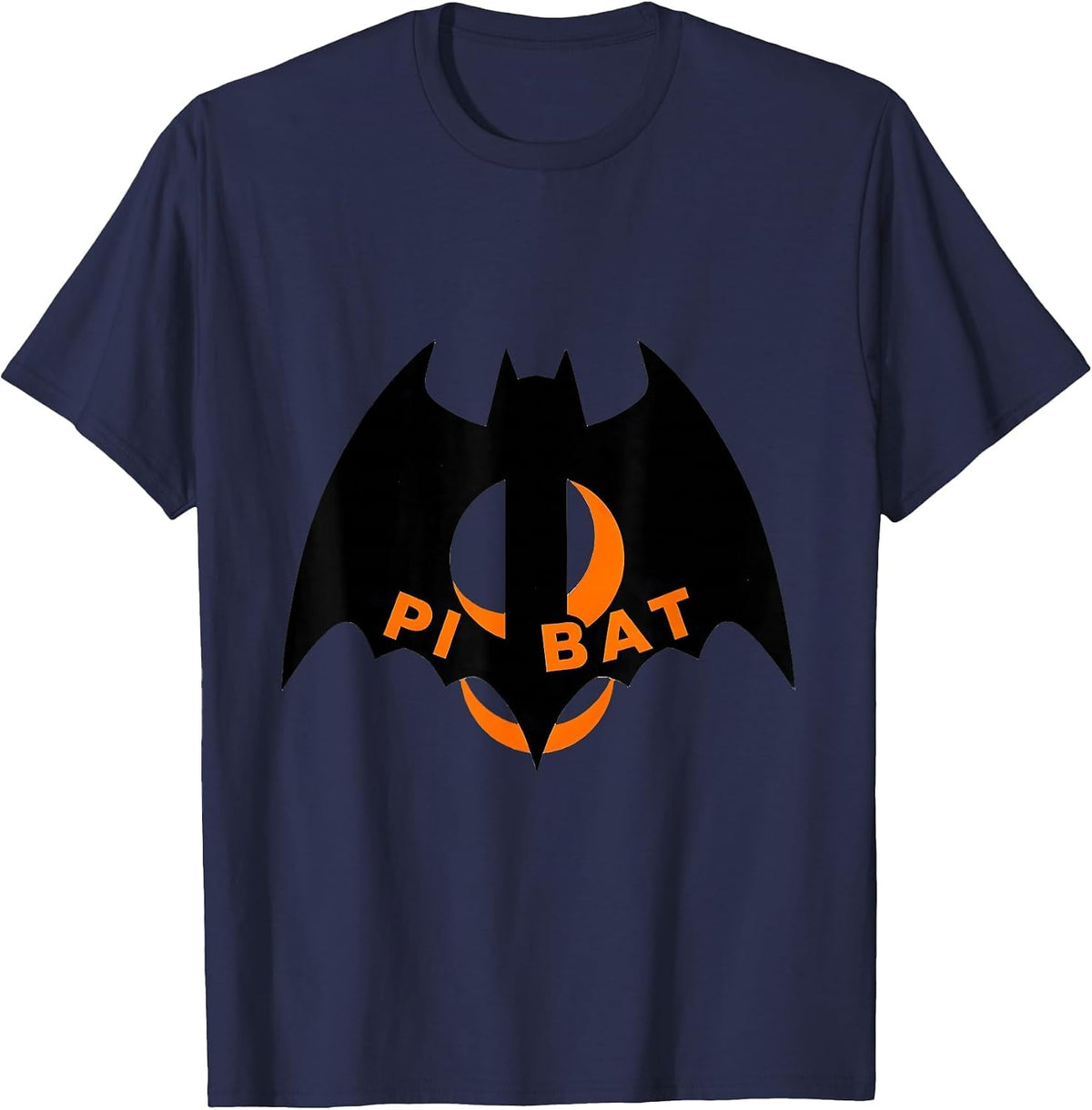 Men's Pi Bat Funny Math Teacher Halloween Costume T-Shirt - Navy Blue
