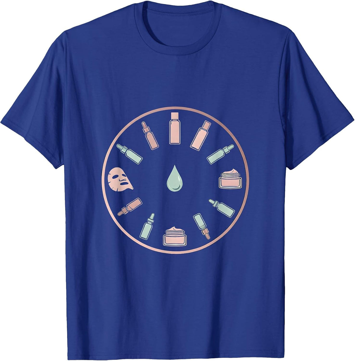 Men's K-Beauty Glass Skin 10-Step Skincare Routine T-Shirt - Royal Blue