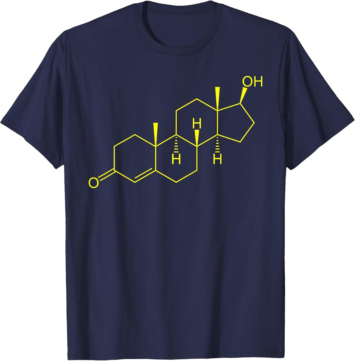 Testosterone Molecule Biology Science Bodybuilding Steroid T-Shirt - Navy Blue