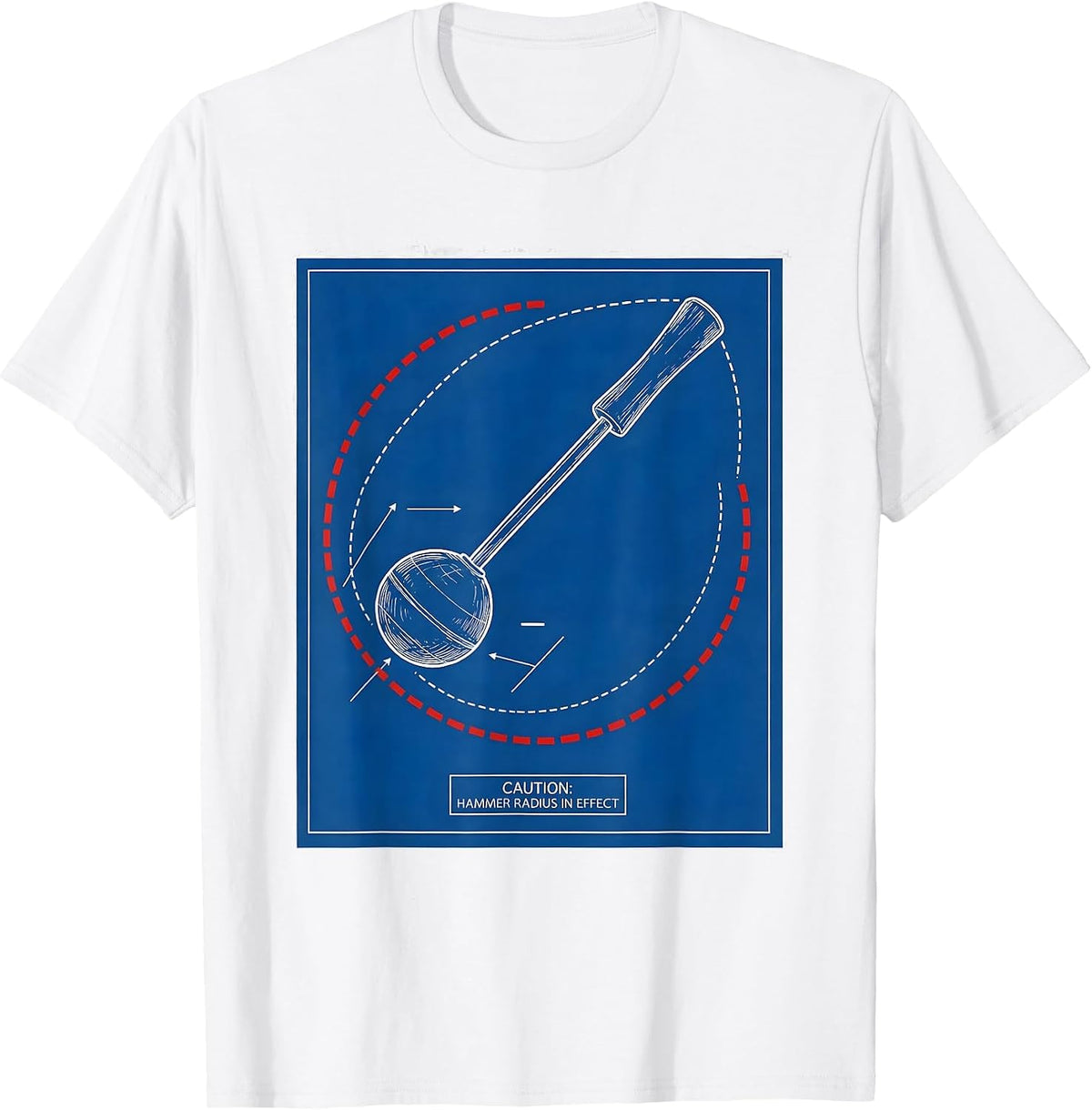 Men's Caution Hammer Radius In Effect Technical Blueprint Track T-Shirt - White