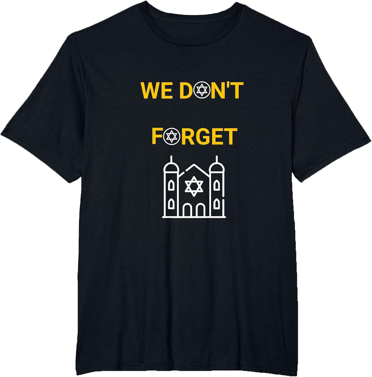 Holocaust Memorial Day Design T-Shirt - Black
