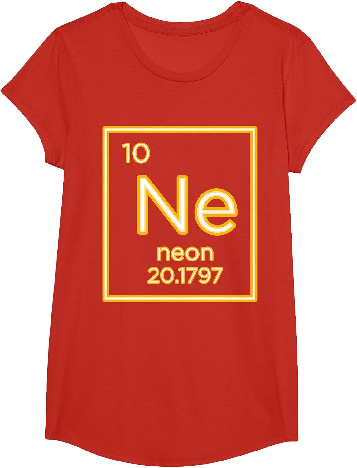 Neon Element Purple Periodic Table Chemistry Nerd Science T-Shirt - Girls Red