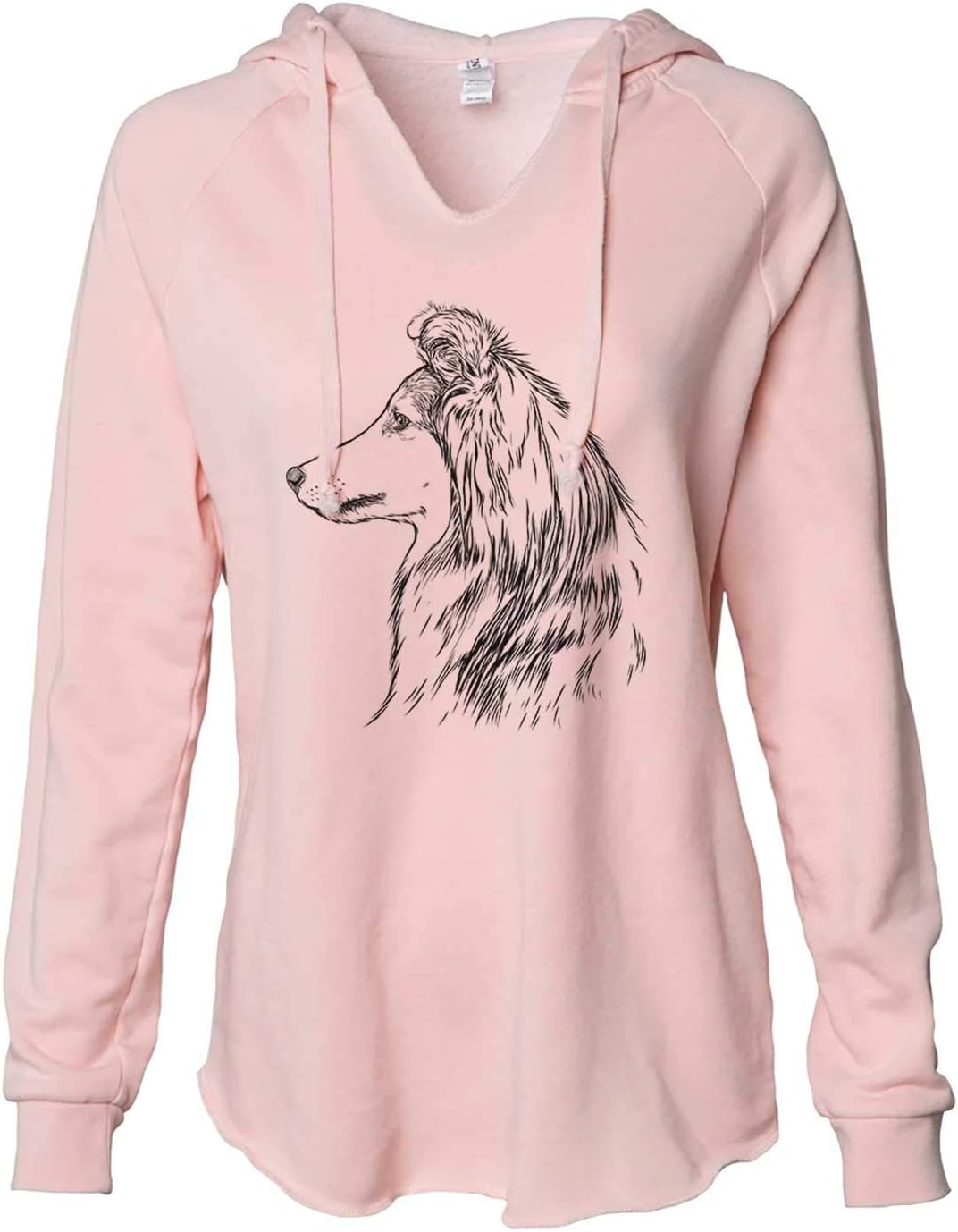 Inkopious Shetland Sheepdog Profile - Women's Cali Wave Hooded Sweatshirt - Blush