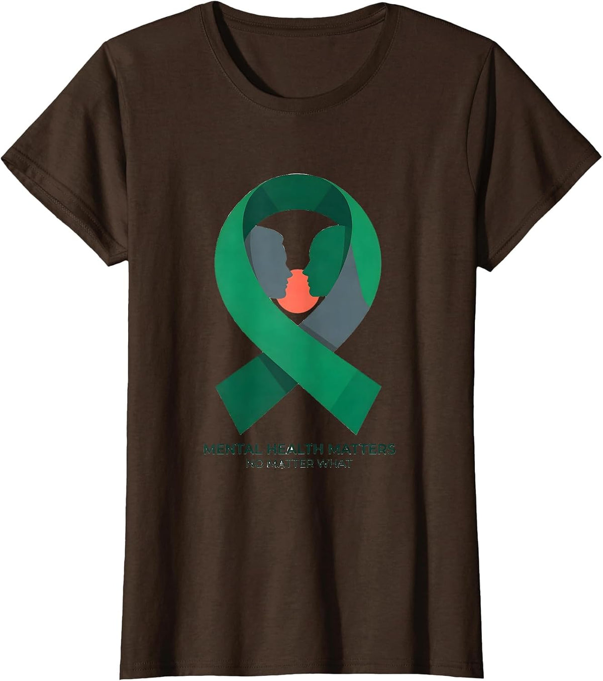 Women's Mental Health Matters No Matter What Awareness Support Squad T-Shirt - Brown