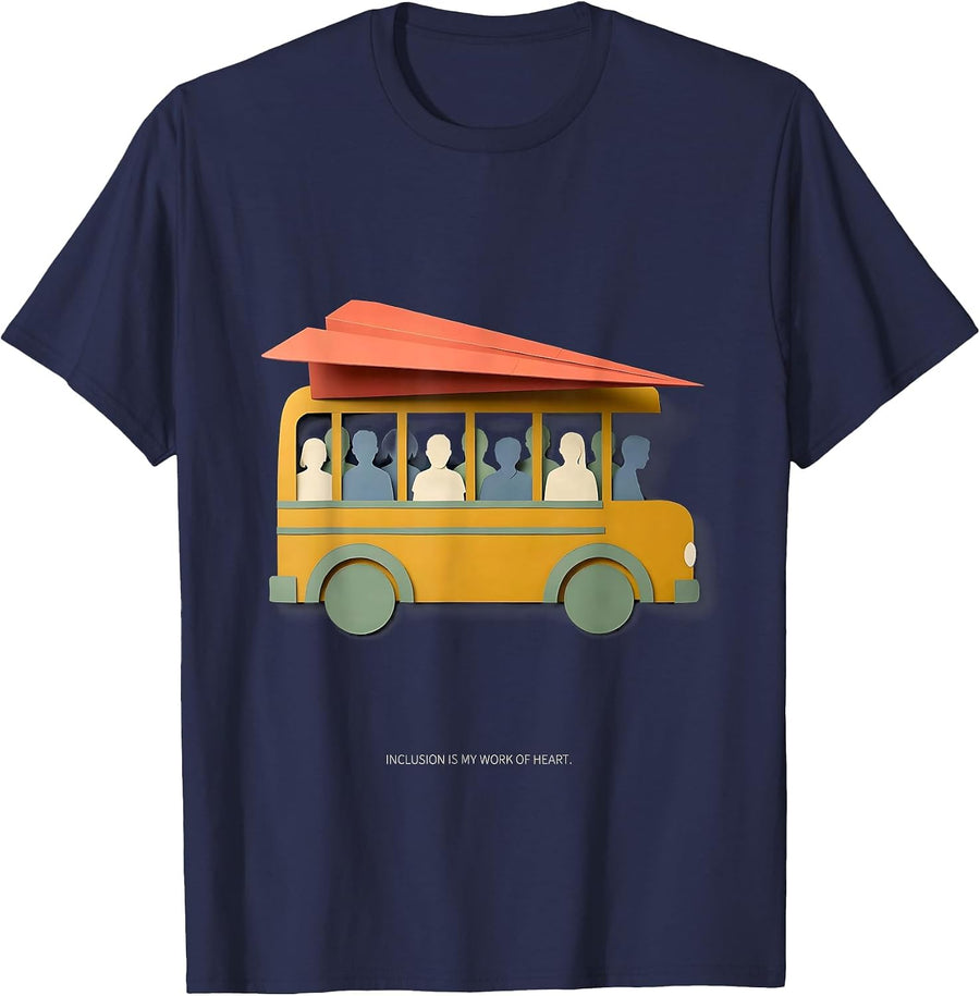 Inclusion Is My Work Of Heart Inspirational Inclusion T-Shirt - Navy Blue