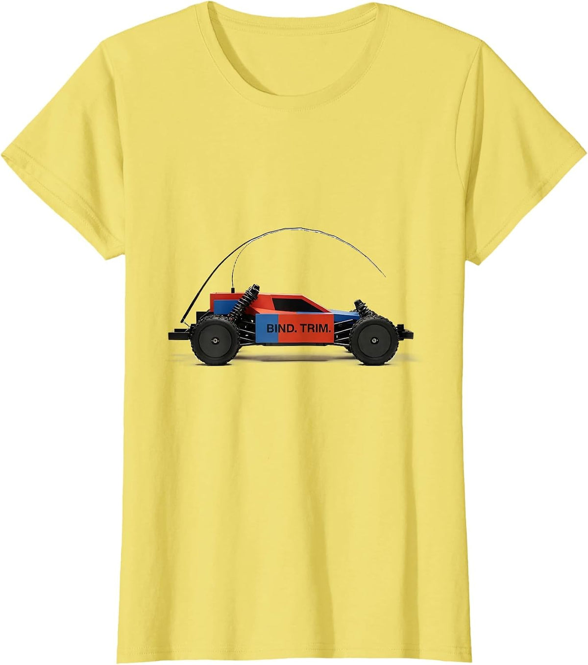 Bind. Trim. Bauhaus Modernist RC Racing Drag Strip Gift T-Shirt - Lemon Yellow